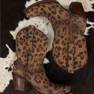 Leopard Print Western Boots